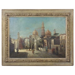 Antique 19th Century Orientalist Oil on Canvas Painting 