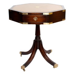 Octagonal Shaped Campaign Style Drum Table