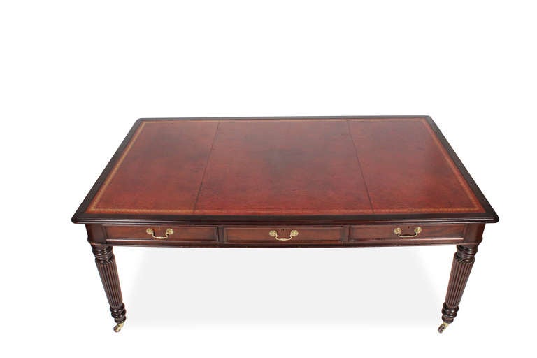A George III Library Table or Partners Desk in Mahogany 2