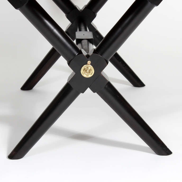 Black Stained X Base Campaign Style Desk 1