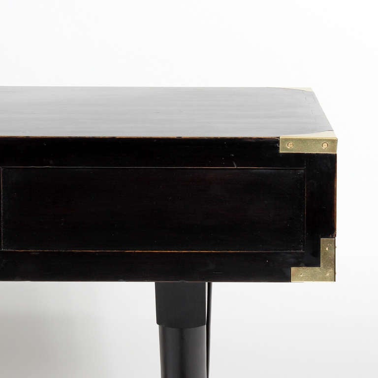 Black Stained X Base Campaign Style Desk 4