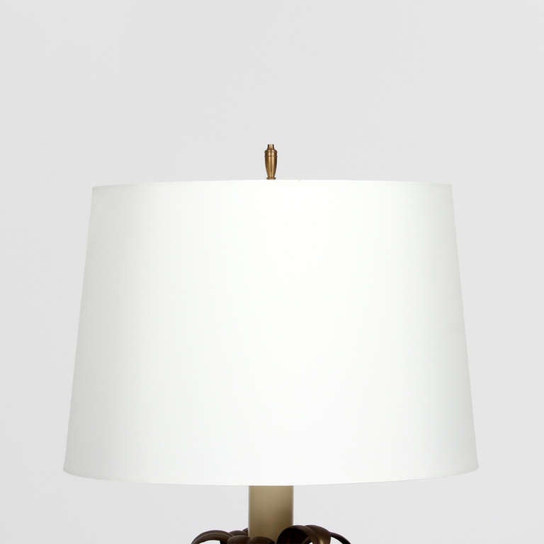 Tall Brass Stylized Palm Tree Lamp