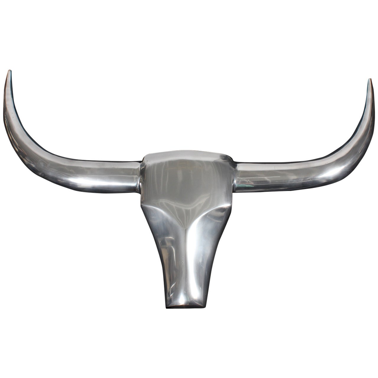 Mid-Century Modern Polished Aluminium Steer or Bulls Head Sculpture