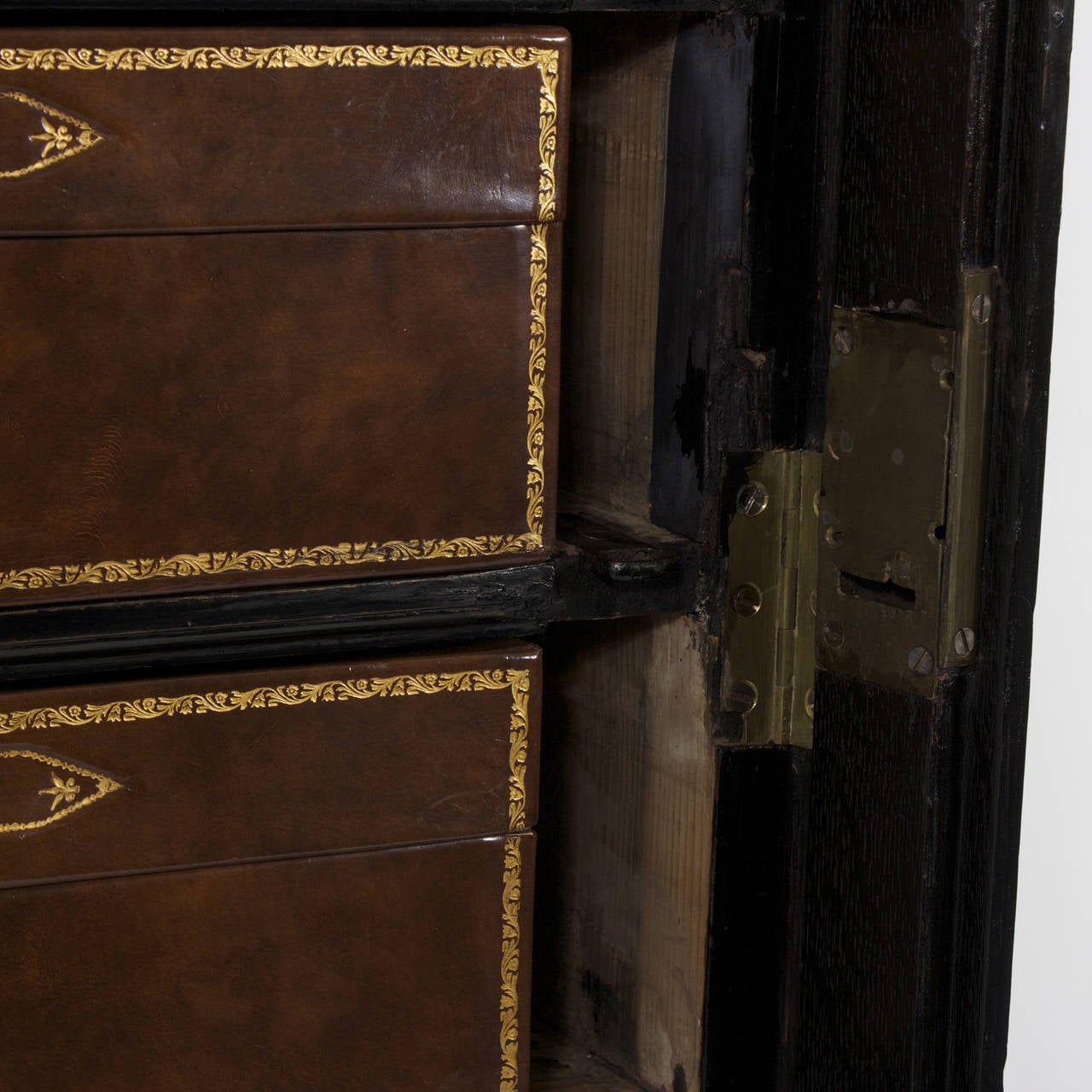 French, Ten-Drawer Leather Cartonnier or Wellington Chest 2