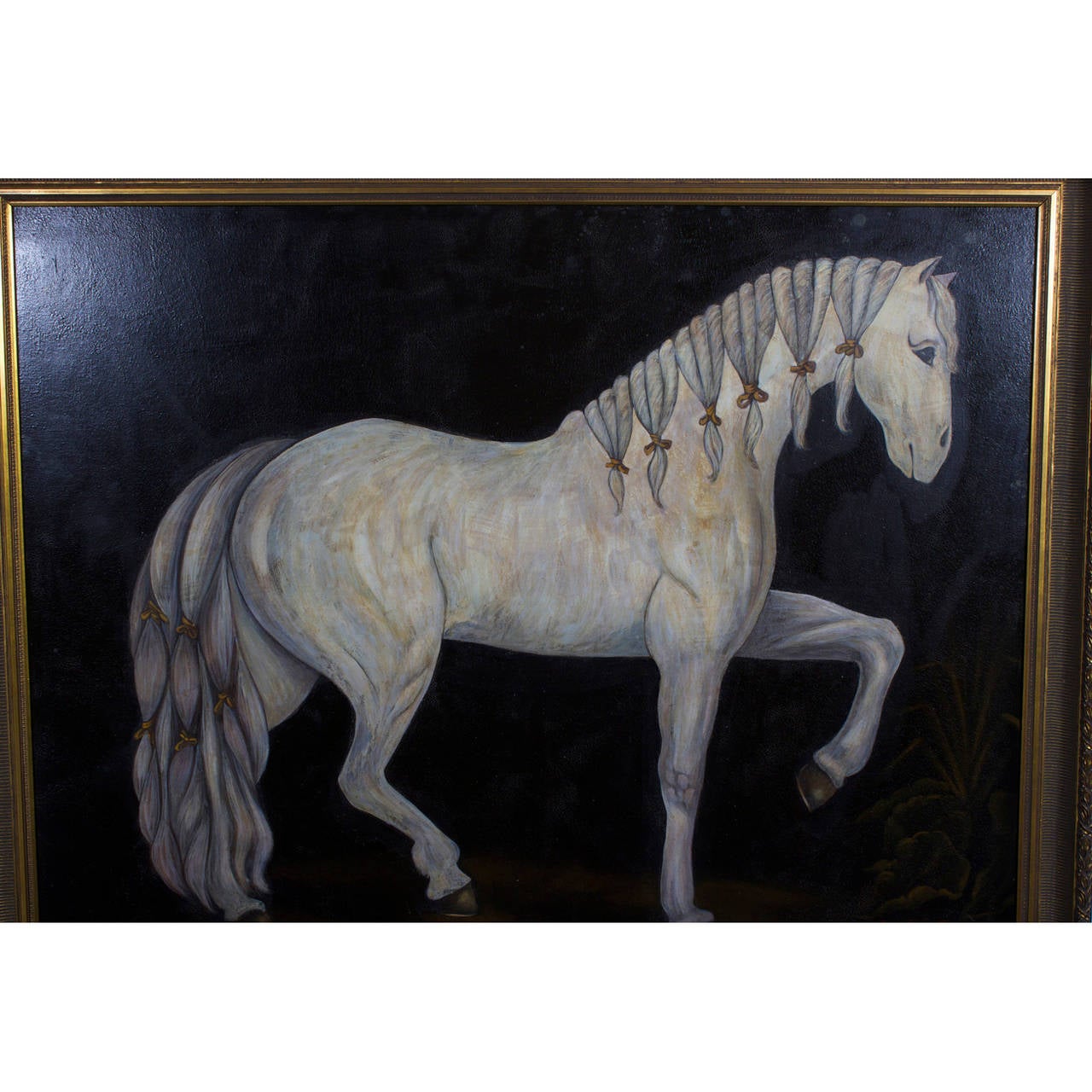 Large Canvas Horse Painting by Reginald Baxter at 1stdibs