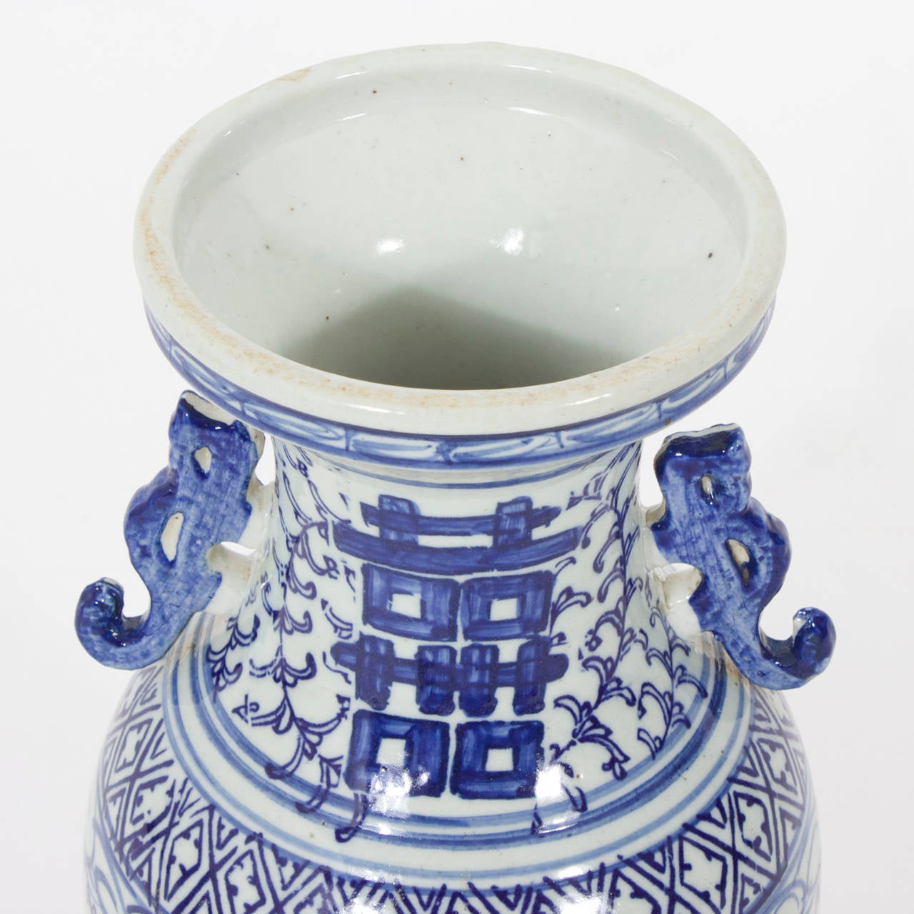 Pair of Chinese Export Style Blue and White Vases 2