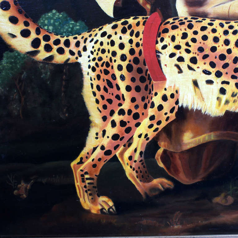 An Orientalist Cheetah and Servants Paintings In Excellent Condition In Palm Beach, FL