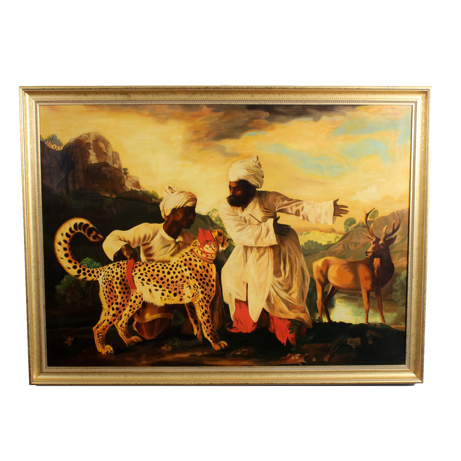 An Orientalist Cheetah and Servants Paintings
