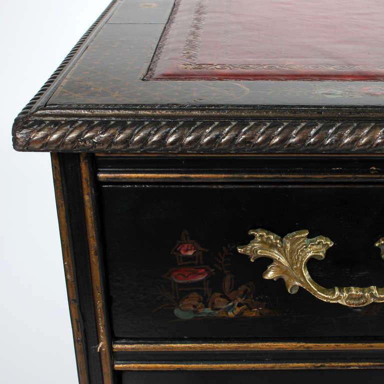 Chinoiserie Decorated Flat Top Desk 2