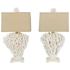 Pair of Staghorn Coral Table Lamps