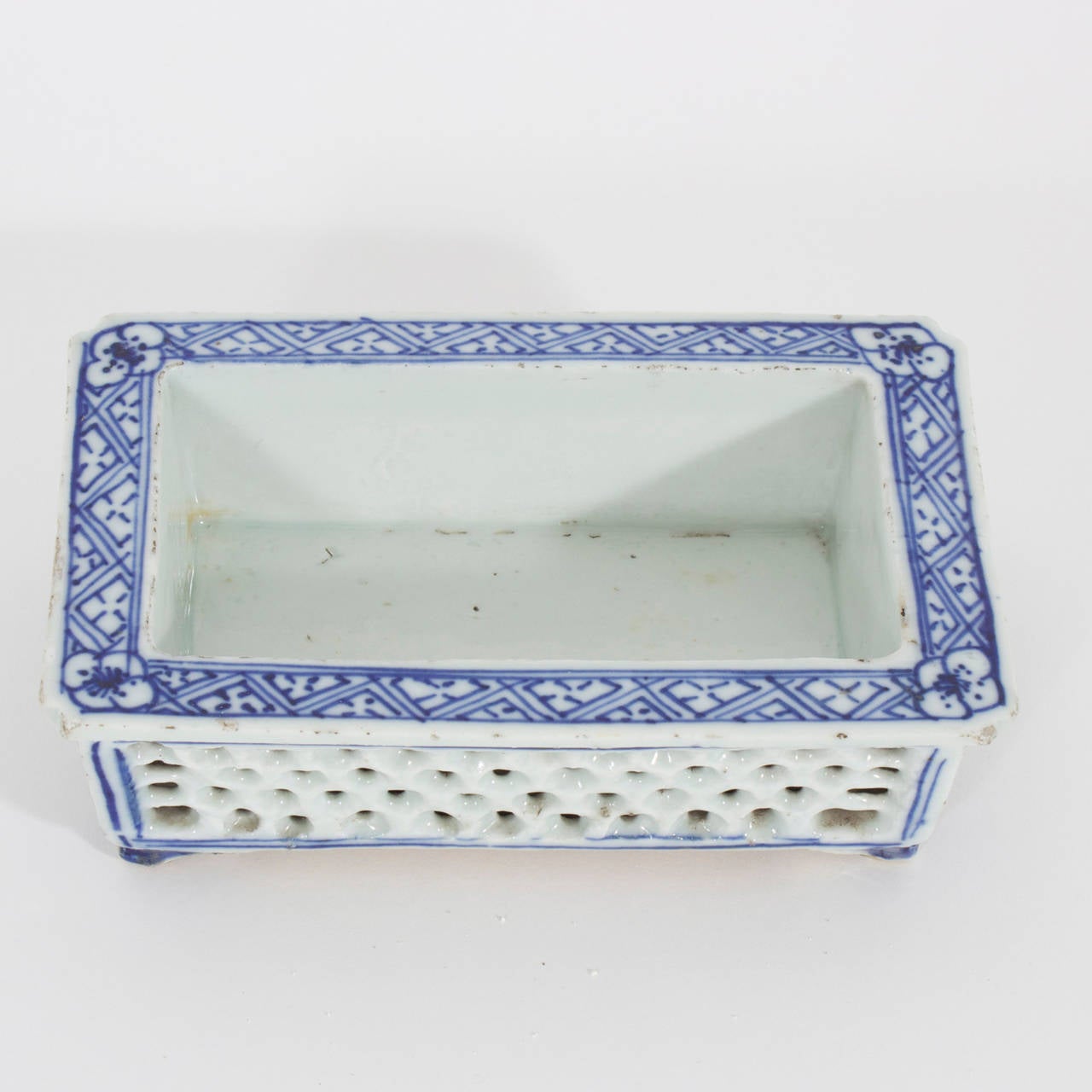 Chinese 19th Century Blue and White Narcissus or Bulb Tray