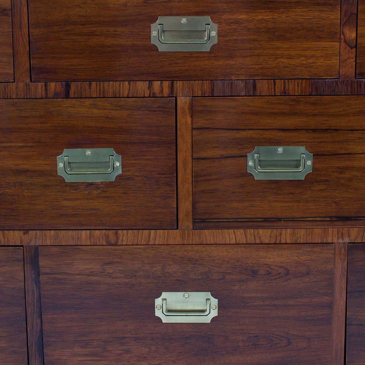 Rosewood Campaign Style Chest or Sideboard In Excellent Condition In Palm Beach, FL