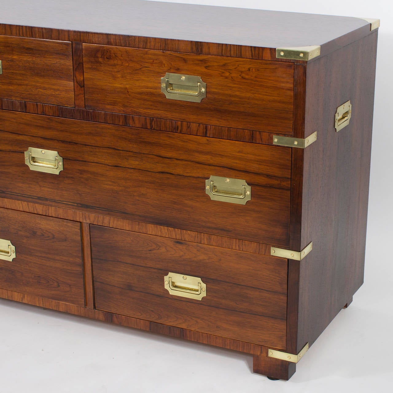 Mid-20th Century Rosewood Campaign Style Chest or Sideboard
