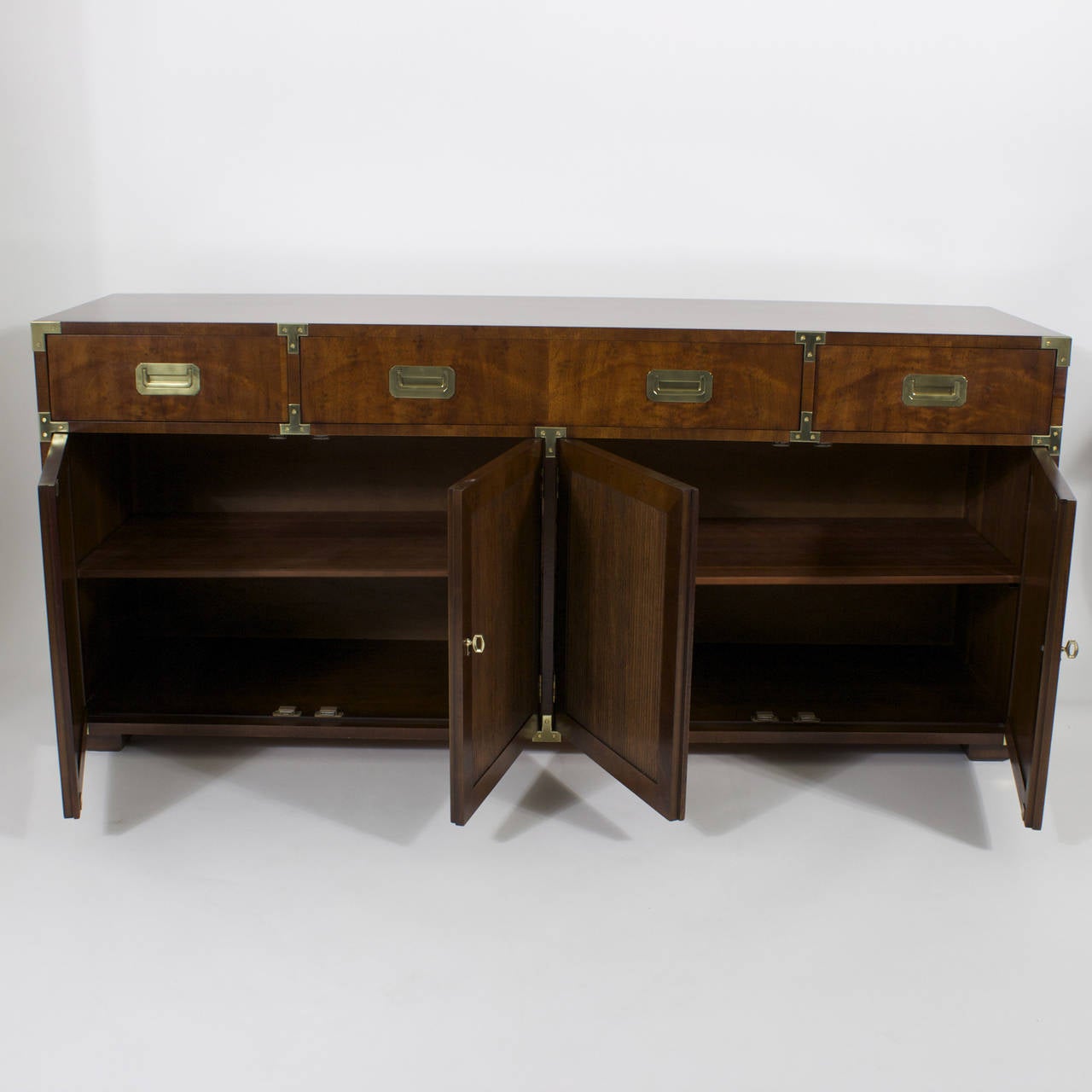 Large Henredon Campaign Style Sideboard or Cabinet 1