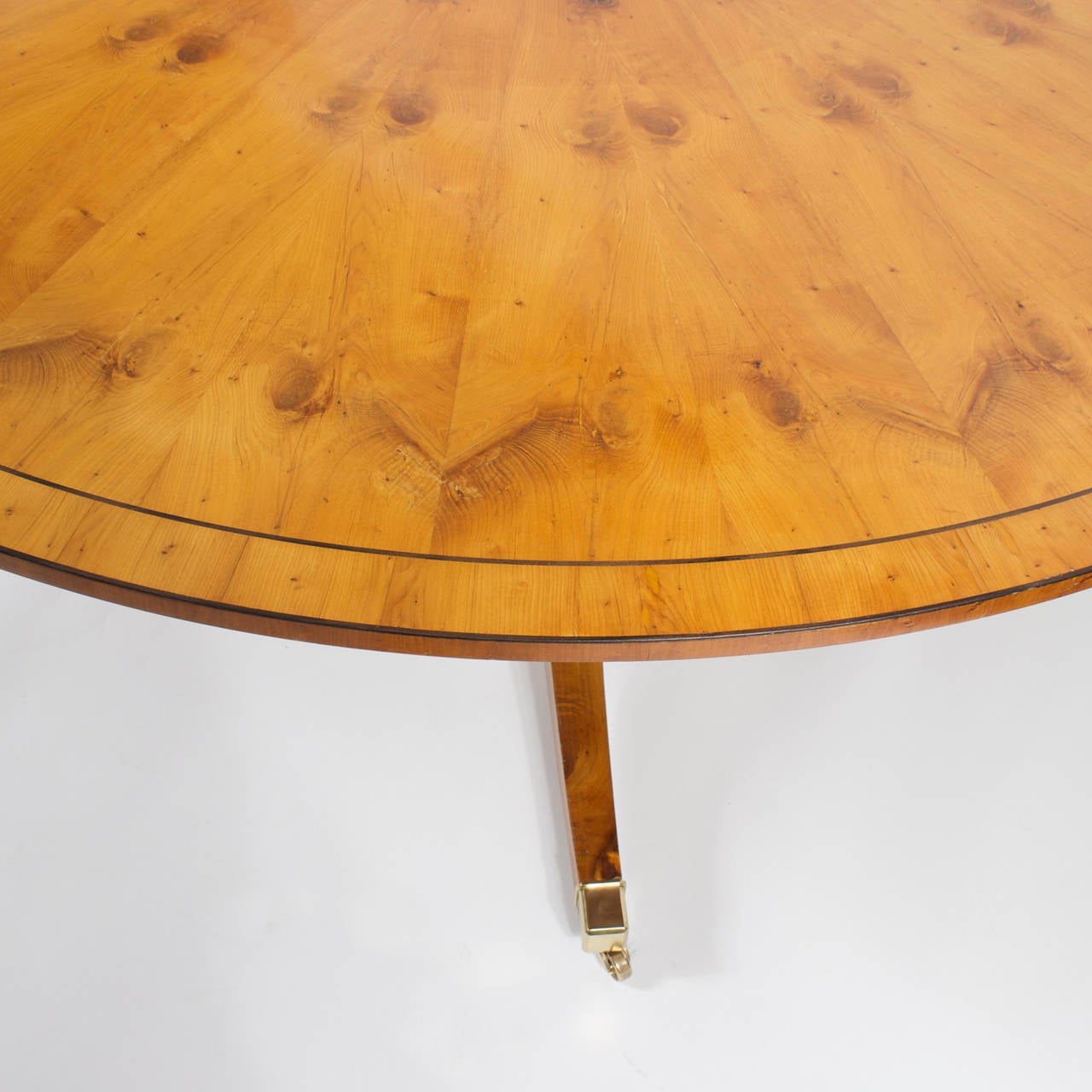 20th Century Round Yew Wood, Regency Style Dining Table at 1stDibs