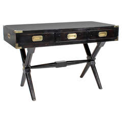 Black Stained X Base Campaign Style Desk