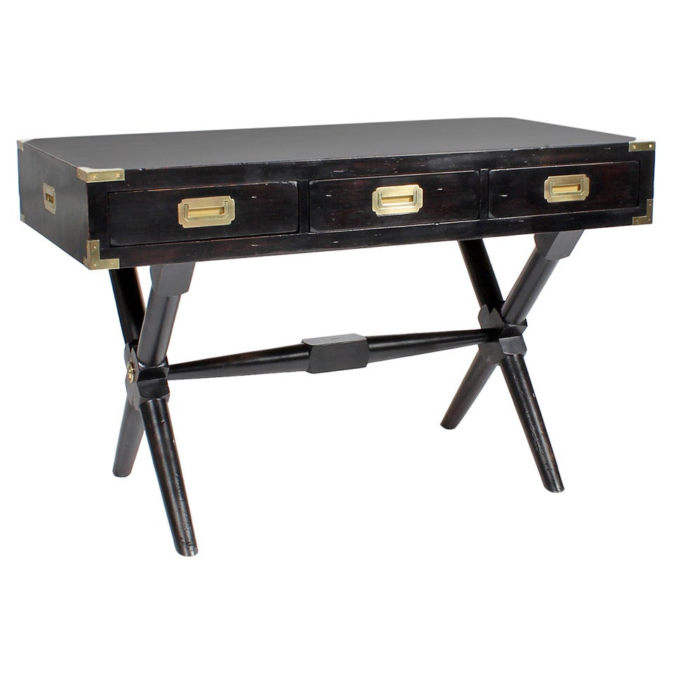 Black Stained X Base Campaign Style Desk