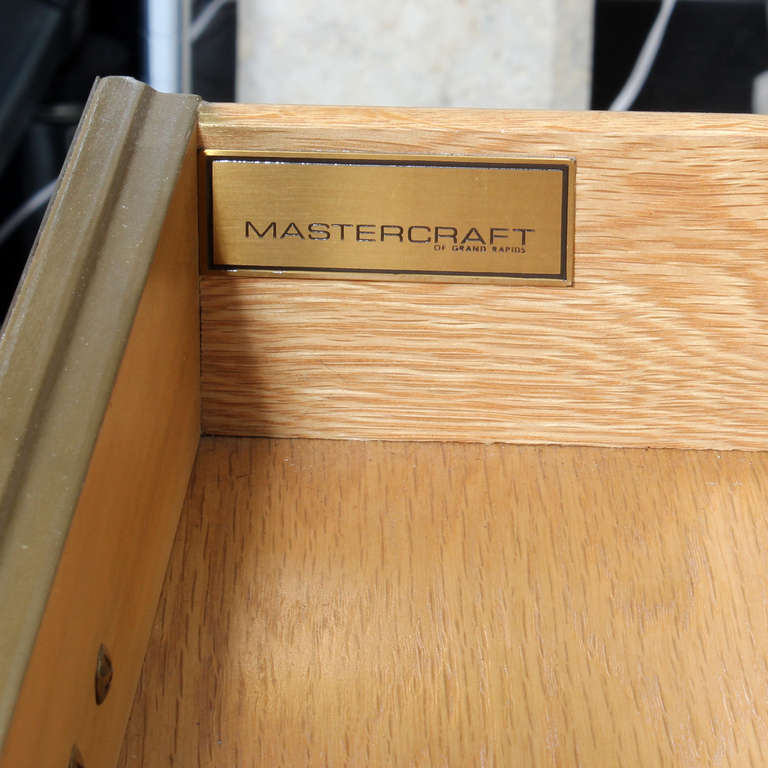 Labeled Mastercraft Brass Desk 2