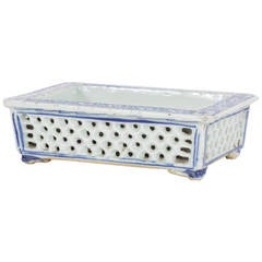 19th Century Blue and White Narcissus or Bulb Tray