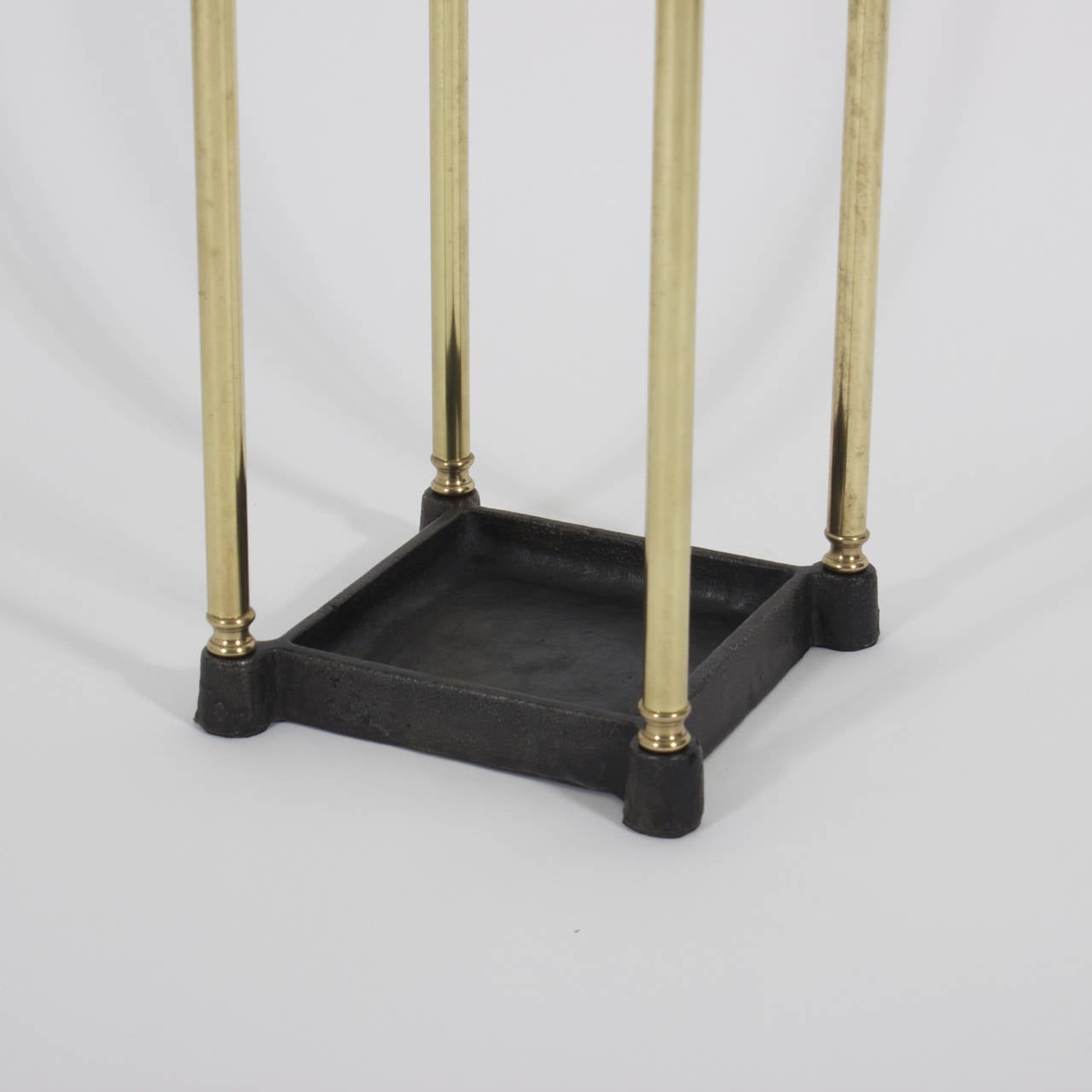 Mid-Century Brass and Iron Cane or Umbrella Stand In Excellent Condition In Palm Beach, FL