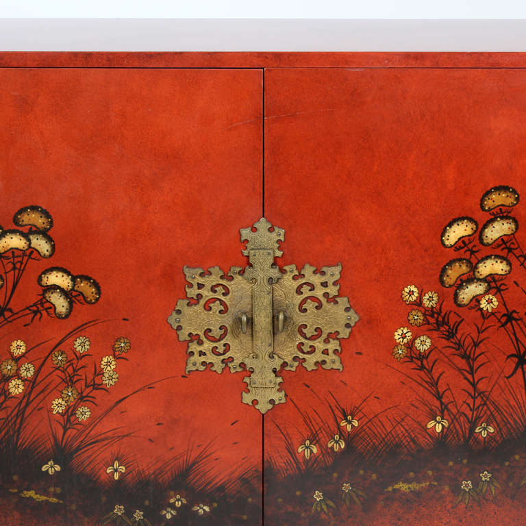 Modern Chinoiserie Decorated Sideboard by Beacon Hill 1