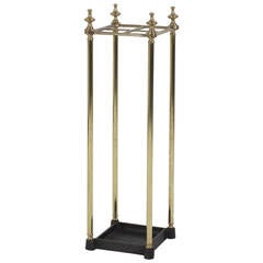 Mid-Century Brass and Iron Cane or Umbrella Stand