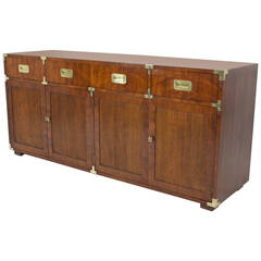 Retro Large Henredon Campaign Style Sideboard or Cabinet