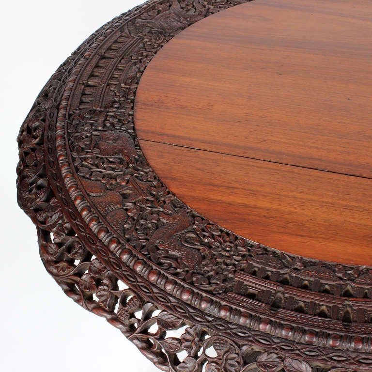 Carved Anglo Indian Tilt Top Table 2