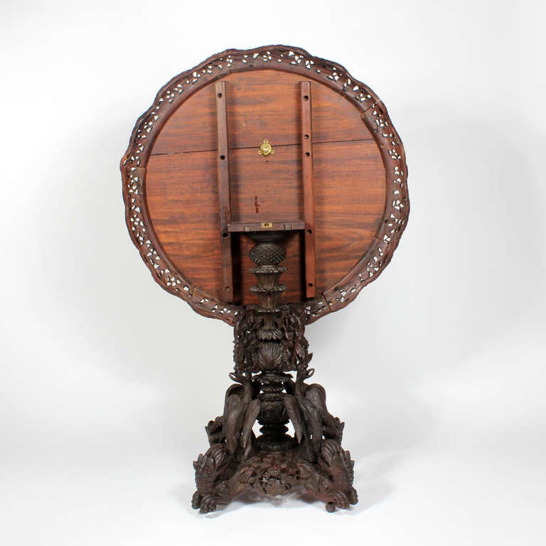 Carved Anglo Indian Tilt Top Table 3