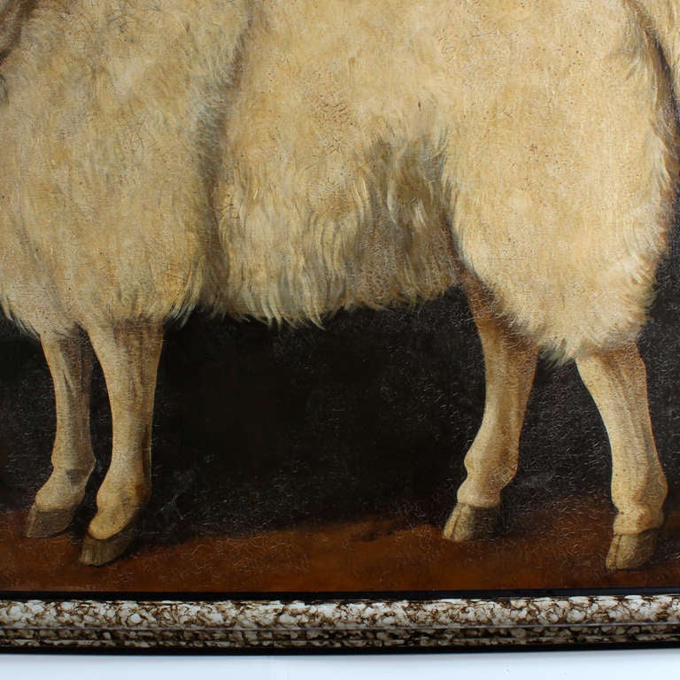 A Large Oil Painting of a Sheep by William Skilling In Good Condition In Palm Beach, FL