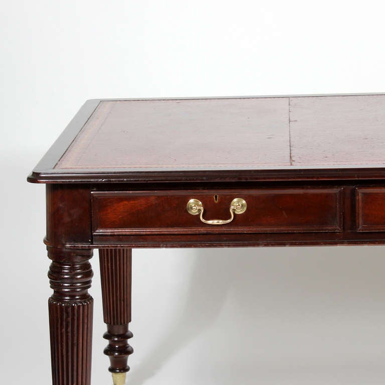 A George III Library Table or Partners Desk in Mahogany 3