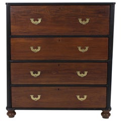 19th C. Campaign Mahogany Chest of Drawers