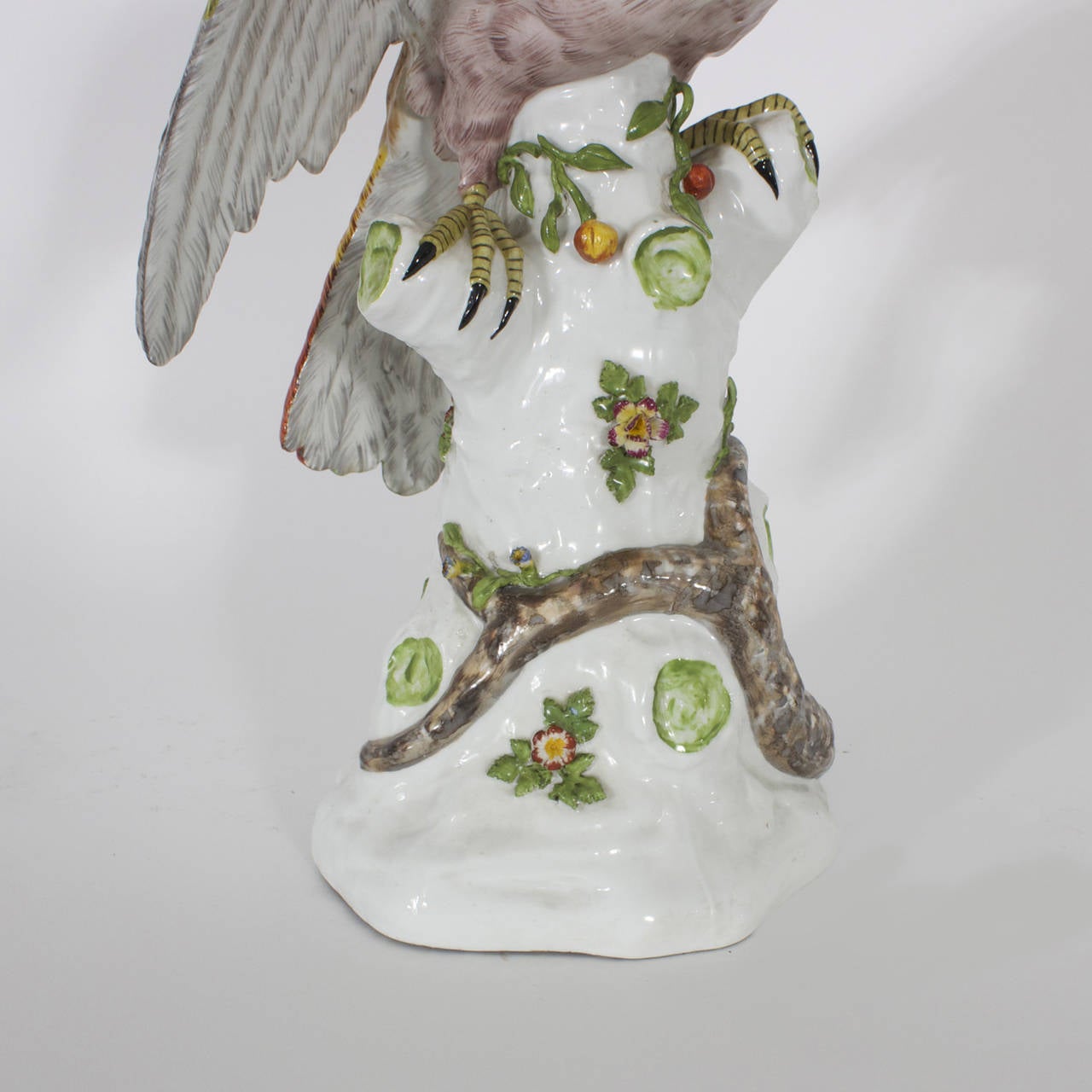 Pair of 19th Century Porcelain Parrot Sculptures 3