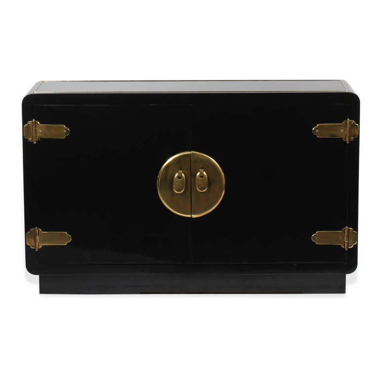 Black Lacquer Mastercraft Style Sideboard/Credenza