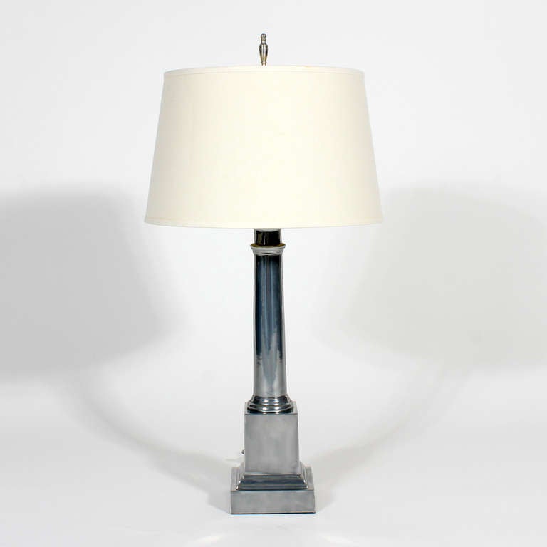 American Pair of Aluminum Warren Kessler Classic Form Lamps For Sale