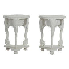 Pair of White Painted-Anglo Indian Tables