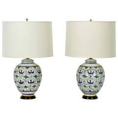 Pair of Italian Decorated Table Lamps