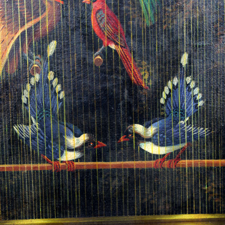 Charming Oil on Canvas Painting of Caged Birds, by William Skilling 2