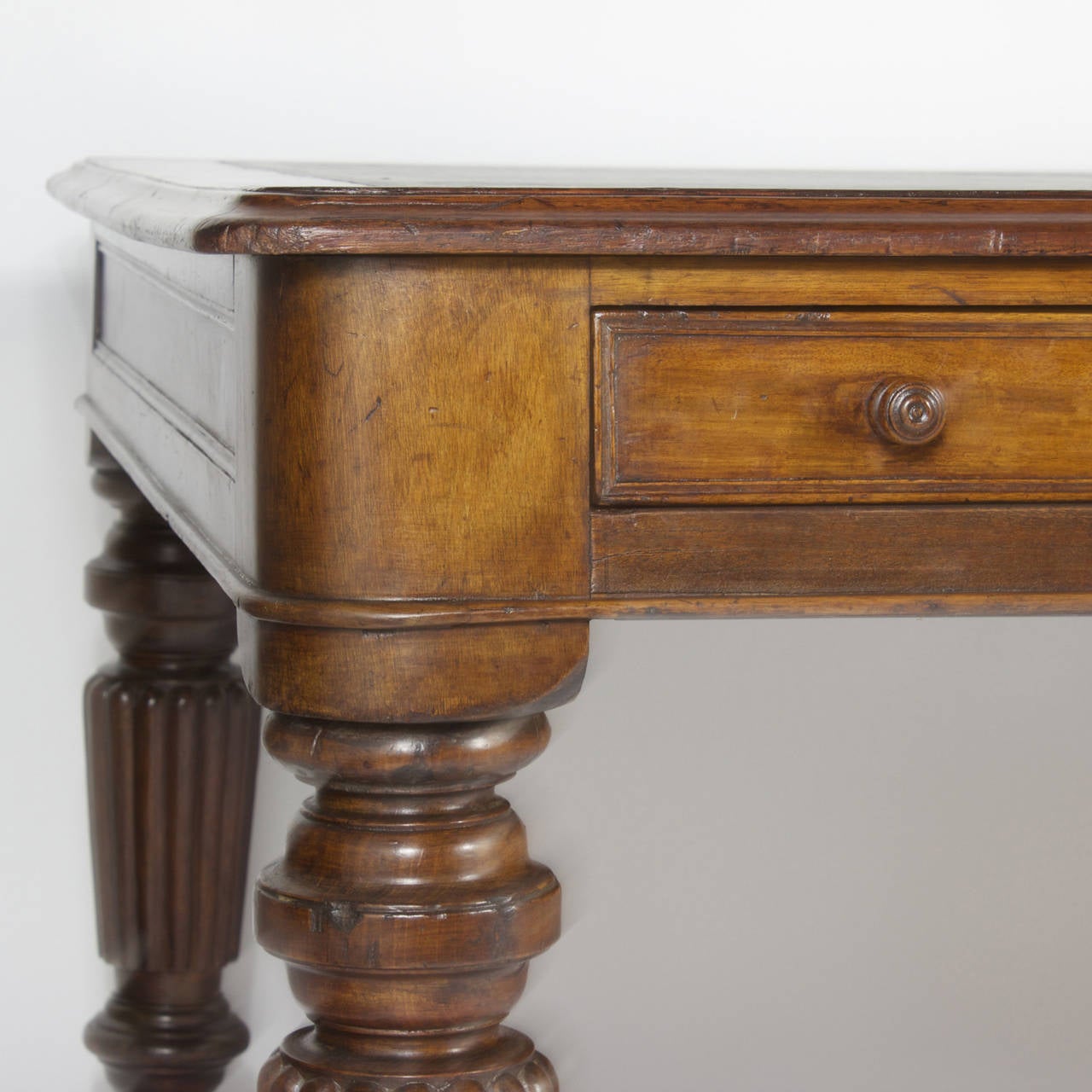 Robust 19th Century English Library Table or Partners Desk 1