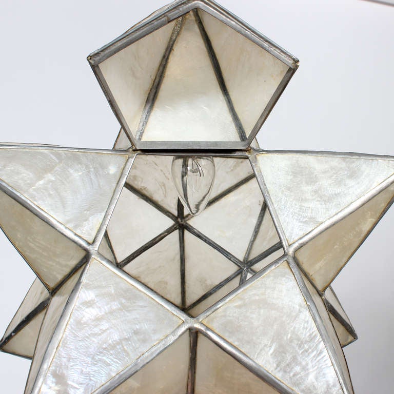 American Capiz Star Shaped Pendant Lights, Priced Individually, 3 Available