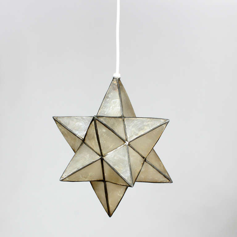 Four Capiz Star Shaped Pendant Lights For At 1stdibs Four Capiz Star Shaped Pendant Lights 3