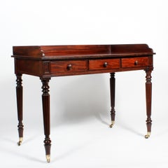 Antique Mahogany 3 Drawer Table with Gallery