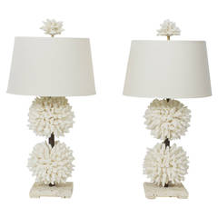 Pair of Finger Coral Table Lamps