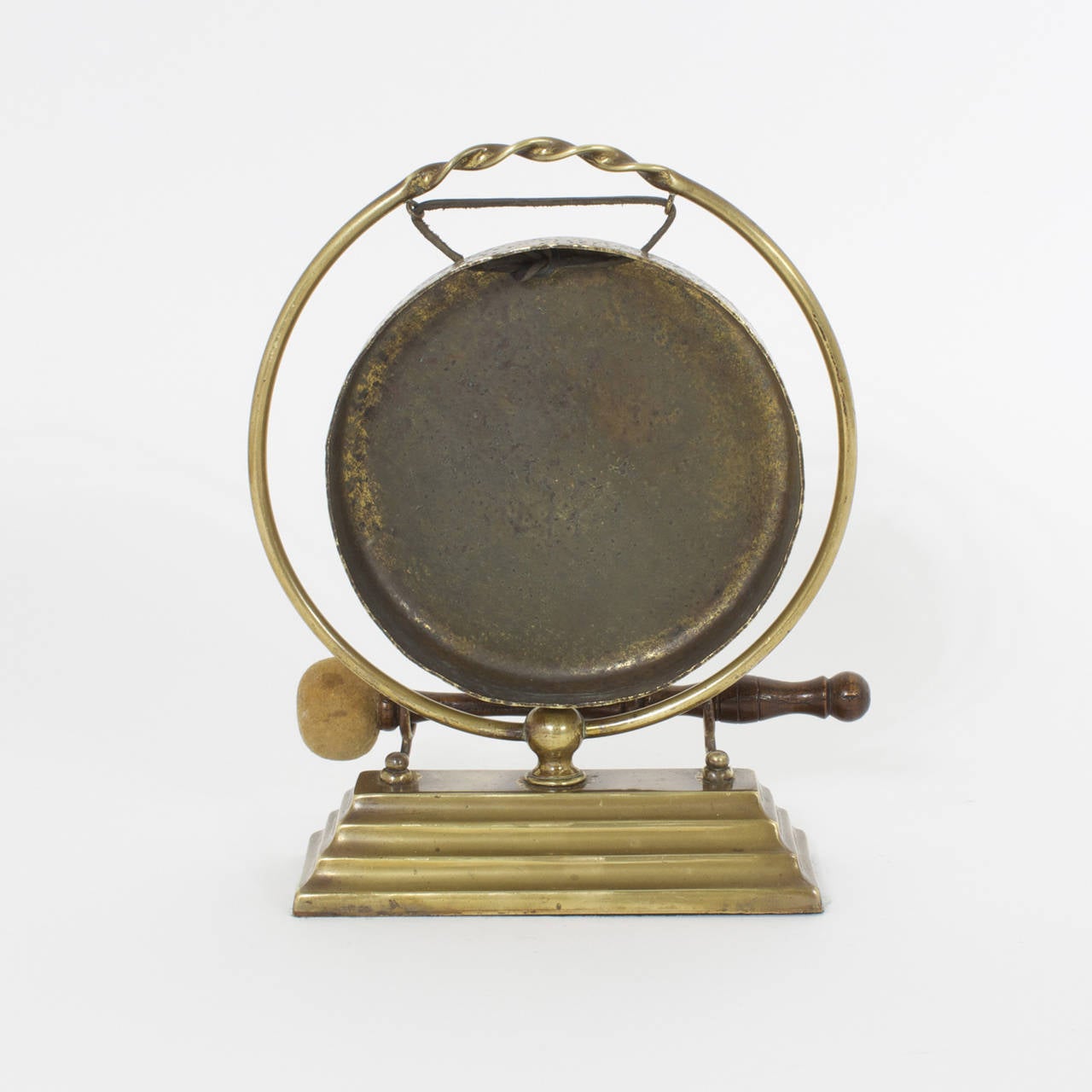 Anglo-Indian Hand Hammered Brass Dinner Gong with Mallet