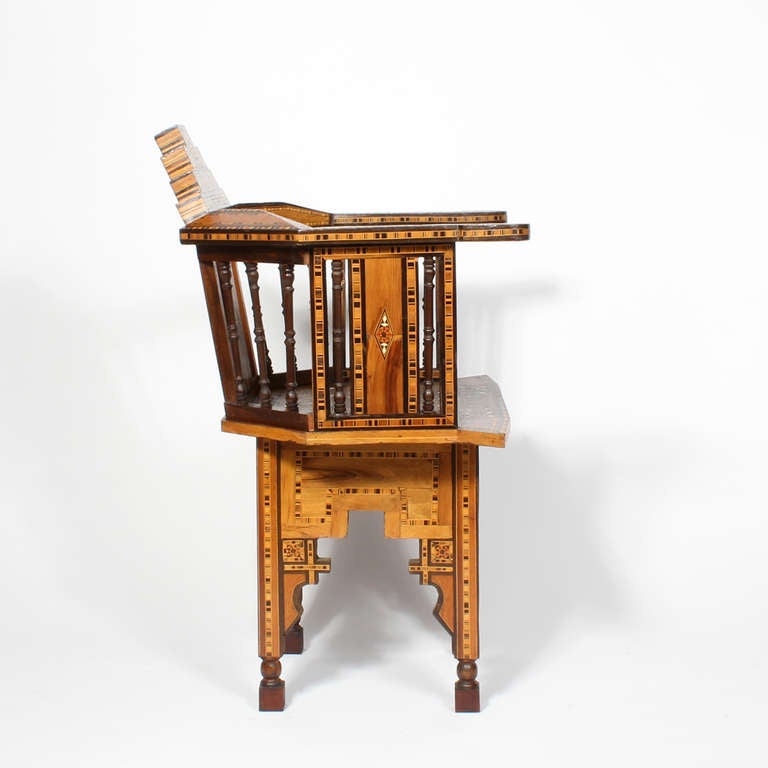 Pair of Early 20th Century Syrian Barrel Back Armchairs 1