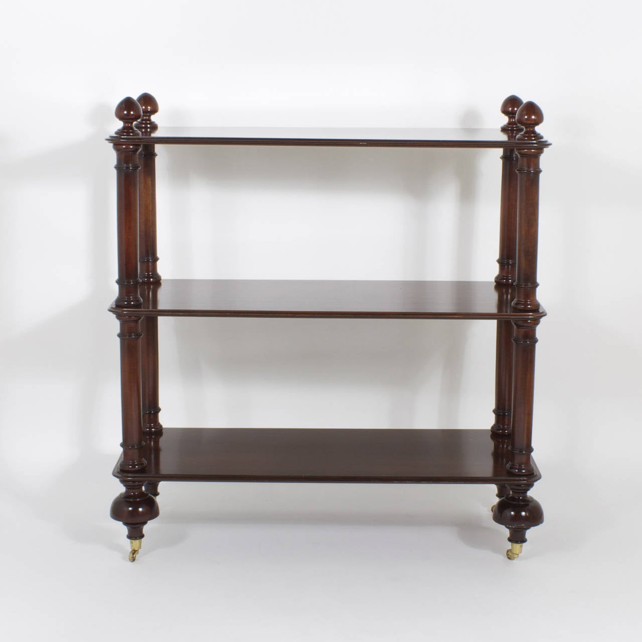 Three-Tiered Mahogany Set of Shelves or Étagerè In Good Condition For Sale In Palm Beach, FL