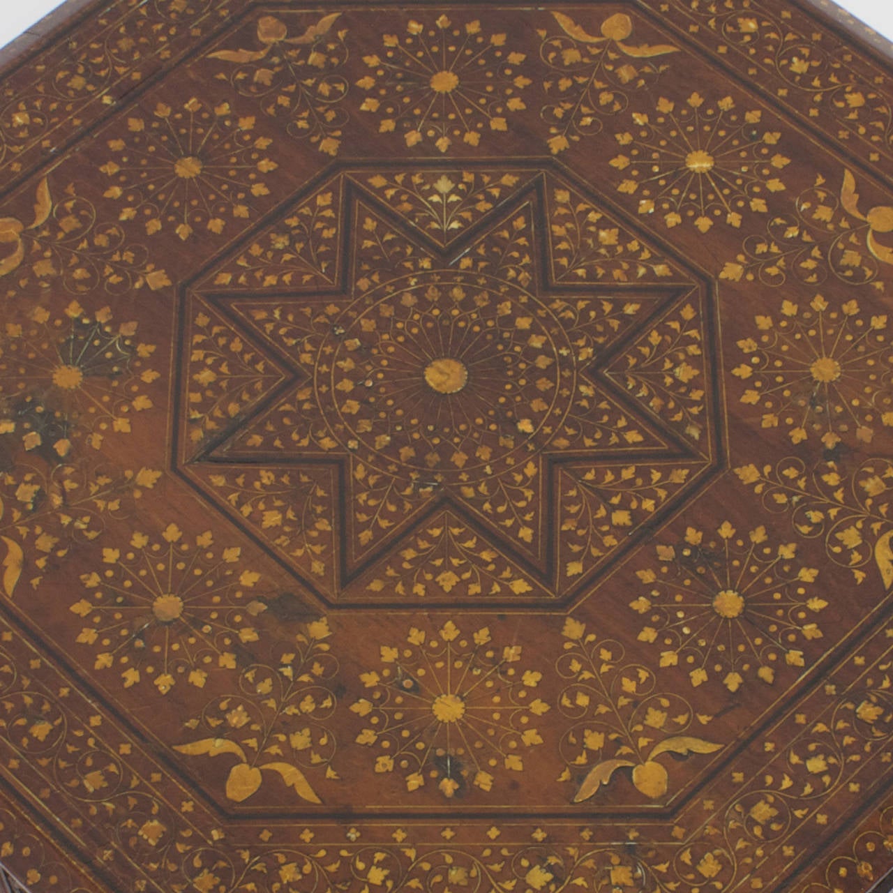 19th Century Anglo-Indian or Syrian Octagonal Folding Table In Excellent Condition In Palm Beach, FL