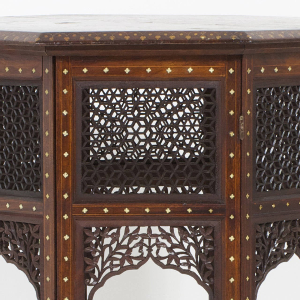 20th Century 19th Century Anglo-Indian or Syrian Octagonal Folding Table