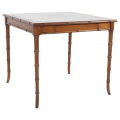 Faux Bamboo Regency Style Mid Century Games Table