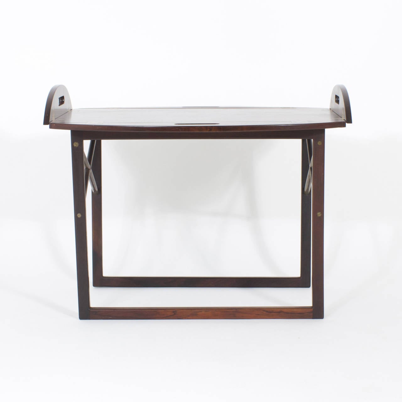 MidCentury Rosewood Tray on Stand or Cocktail Table For Sale at 1stdibs